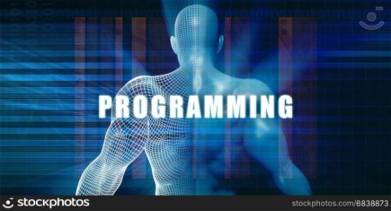 Programming as a Futuristic Concept Abstract Background. Programming