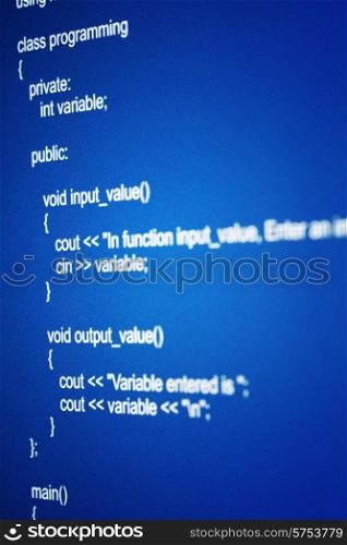 Programming code abstract screen of software developer. Programming code