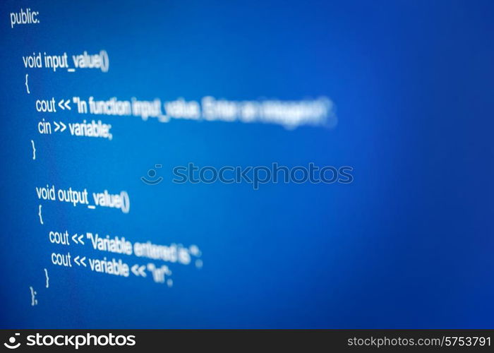 Programming code abstract screen of software developer. Programming code