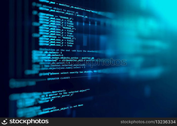 Programming code abstract technology background of software developer and  Computer script