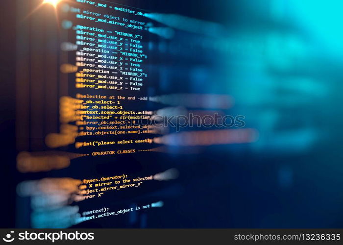 Programming code abstract technology background of software developer and  Computer script