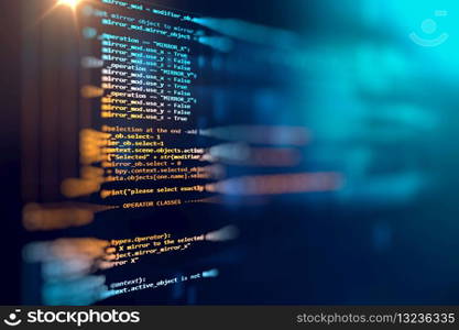 Programming code abstract technology background of software developer and  Computer script