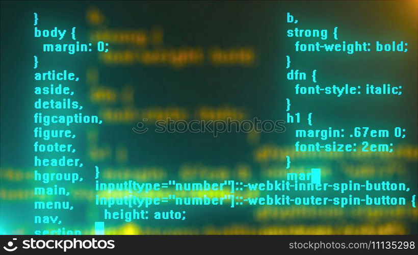 Programming code. Computer generated 3d render. 3d render programming code