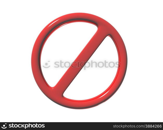 prohibition sign on a white background. 3d