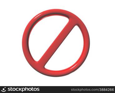 prohibition sign on a white background. 3d