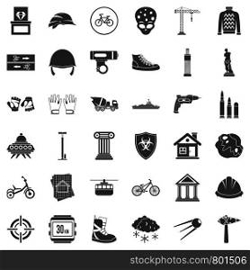 Project icons set. Simple style of 36 project vector icons for web isolated on white background. Project icons set, simple style