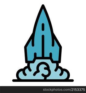 Project rocket icon. Outline project rocket vector icon color flat isolated. Project rocket icon color outline vector