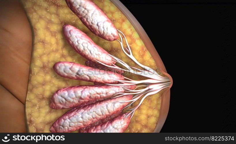 Prolactin, the hormone secreted during pregnancy 3D Illustration. Prolactin, the hormone secreted during pregnancy