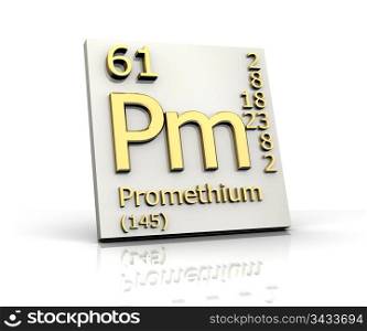 Promethium form Periodic Table of Elements - 3d made