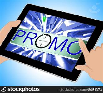 Promo Shows Promotion Discount Sale At Bargain Price Tablet