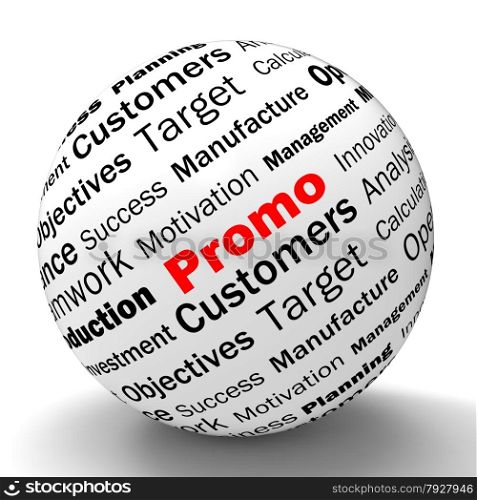 Promo Sphere Definition Showing Reduced Prices Promotions And Special Discounts