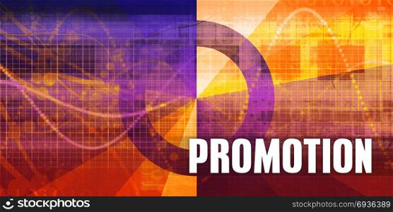 Promotion Focus Concept on a Futuristic Abstract Background. Promotion
