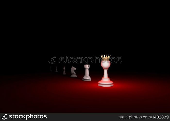 Prompt career. Horizontal chess composition. Available in high-resolution and several sizes to fit the needs of your project. 3D renderi illustration. Black background layout with free text space.