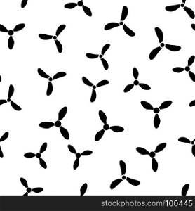 Propeller Silhouette Seamless Pattern Isolated on White Background. Propeller Silhouette Seamless Pattern