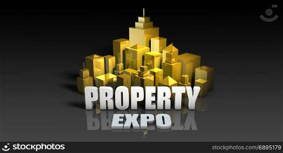 Property Expo Industry Business Concept with Buildings Background. Property Expo
