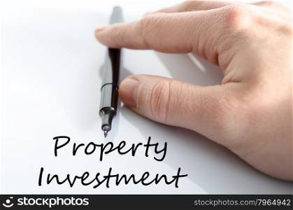 Property investment text concept isolated over white background