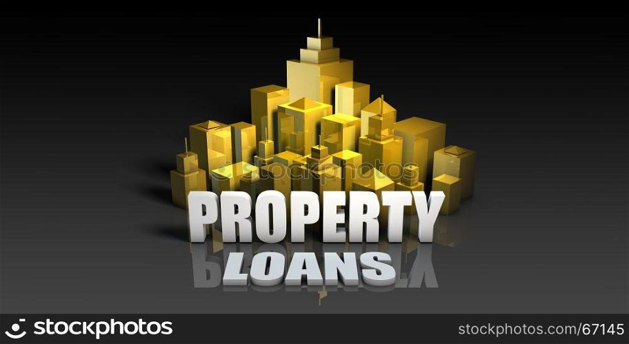 Property Loans Industry Business Concept with Buildings Background. Property Loans