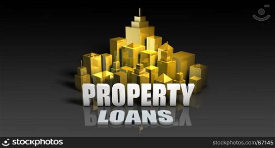 Property Loans Industry Business Concept with Buildings Background. Property Loans