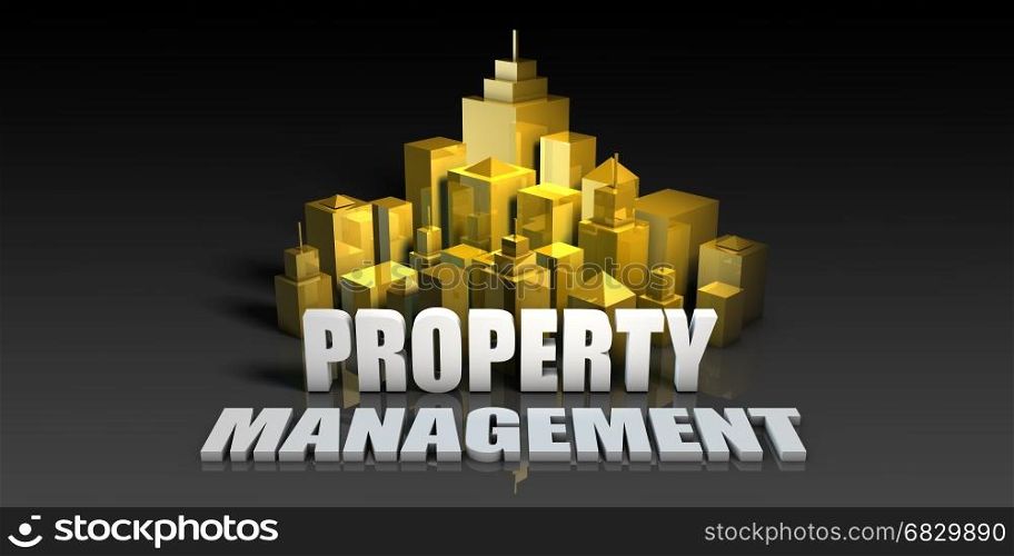 Property Management Industry Business Concept with Buildings Background. Property Management