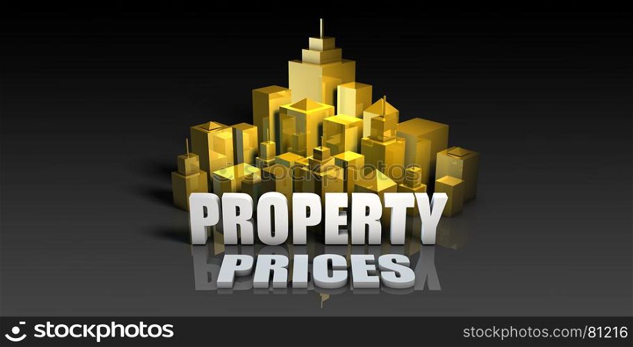 Property Prices Industry Business Concept with Buildings Background. Property Prices