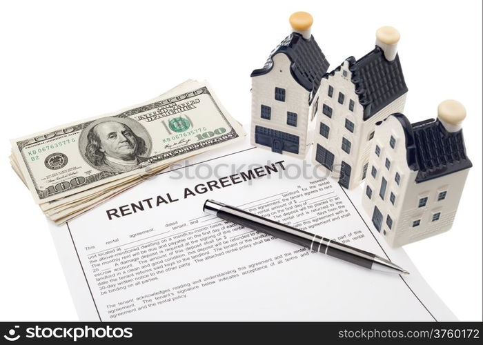 Property rental agreement with house and money