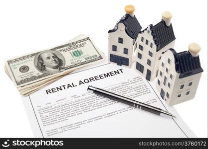 Property rental agreement with house and money