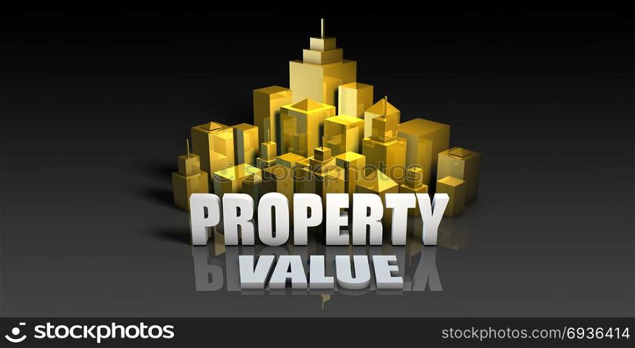 Property Value Industry Business Concept with Buildings Background. Property Value