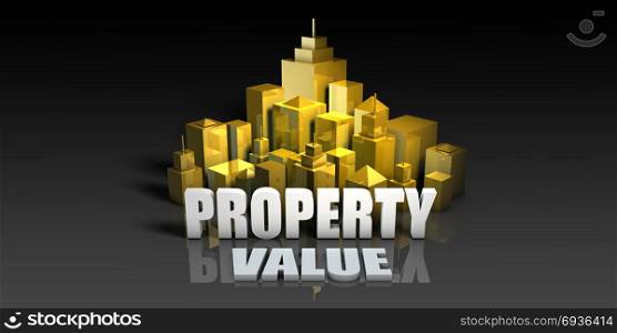 Property Value Industry Business Concept with Buildings Background. Property Value