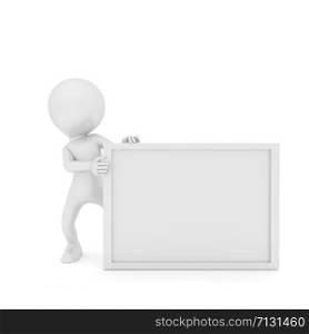 Prople and White Board. 3D rendering