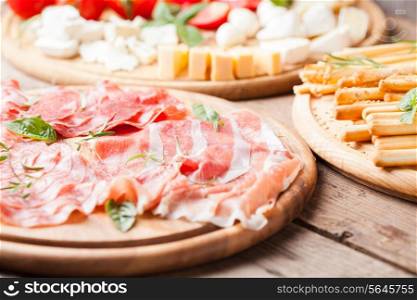 prosciutto crudo - italian ham, tradition sliced meat