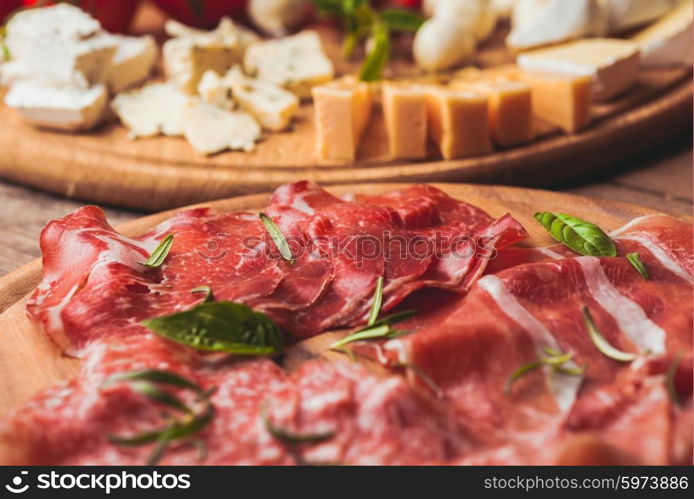 prosciutto crudo - italian ham, tradition sliced meat