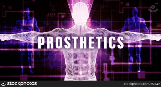 Prosthetics as a Digital Technology Medical Concept Art. Prosthetics