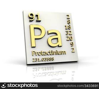 Protactinium form Periodic Table of Elements - 3d made