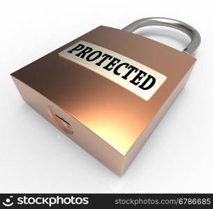 Protected Padlock Meaning Secured Lock 3d Rendering