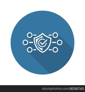 Protection and Safety Icon. Flat Design.. Protection and Safety Icon. Flat Design. Security concept with a shield. Isolated Illustration. App Symbol or UI element.