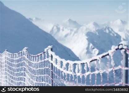 protective net to the alpine skiing track