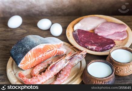 Protein diet: raw products