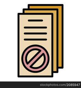 Protest papers icon. Outline protest papers vector icon color flat isolated. Protest papers icon color outline vector