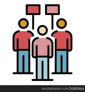 Protest people icon. Outline protest people vector icon color flat isolated. Protest people icon color outline vector