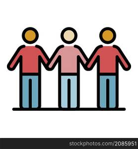 Protest people line icon. Outline protest people line vector icon color flat isolated. Protest people line icon color outline vector