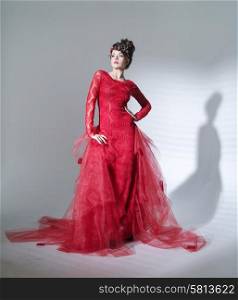 Proud red queen in the fashion pose
