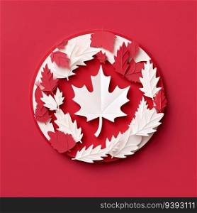 Proudly Canadian Minimalistic 3D Craft Illustration for Canada Day Festivities. For print, web design, UI, poster and other.
