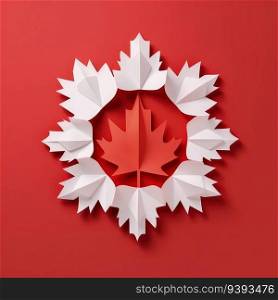 Proudly Canadian Minimalistic 3D Craft Illustration for Canada Day Festivities. For print, web design, UI, poster and other.