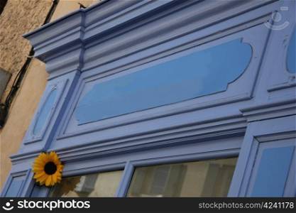 Provencal blue facade of a small shop