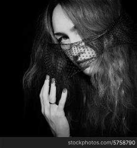 Prtrait of Young beautiful woman in the veil