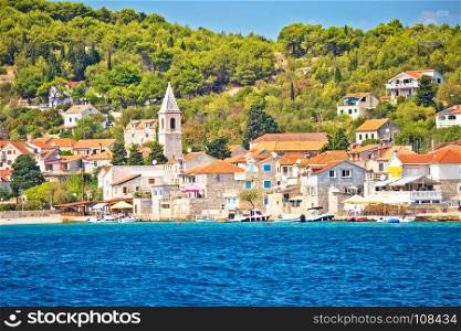 Prvic Luka island village waterfront view, Sibenik archipelago of Dalmatia, Croatia