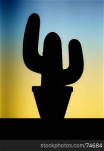 Psychedelic silhouette of a cactus