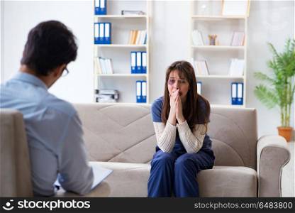 Psychologist counselling woman beaten by husband