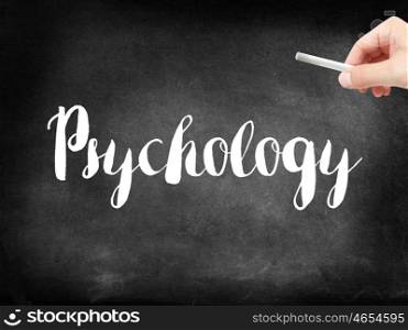 Psychology written on a blackboard