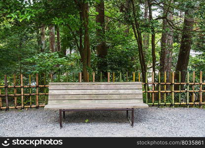 Public benches made ??of wood, Tokyo, Japan.